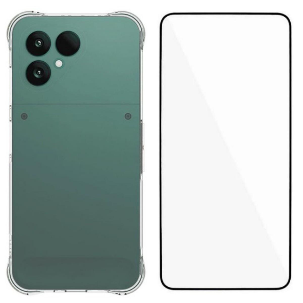 

Для чехла Fairphone 6 Чехол для телефона WANLONFENG серии WL 2,0 мм из ТПУ с пленкой из закаленного стекла Transparent