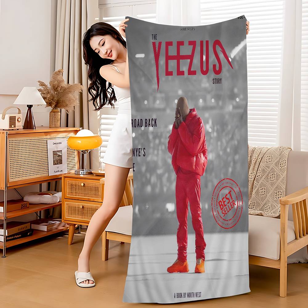 1PC K-Kanye W-West Y-Ye Rapper Microfiber Beach Towel Absorbent Quick Dry Soft Yoga Swimming Resort Mountain Climbing Towel