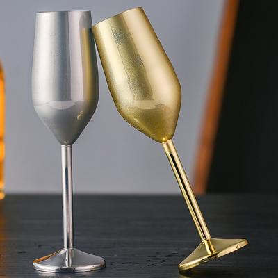 220 ml Edelstahl Kelche Rotwein Glas Saft Trinken Champagner Kelch Party Barware Küche Drinkware