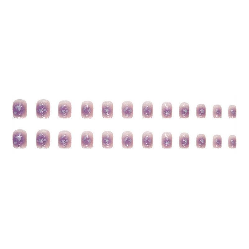 Fresh & Gentle Style Short Glitter Fake Nail Tips - Removable & Wearable