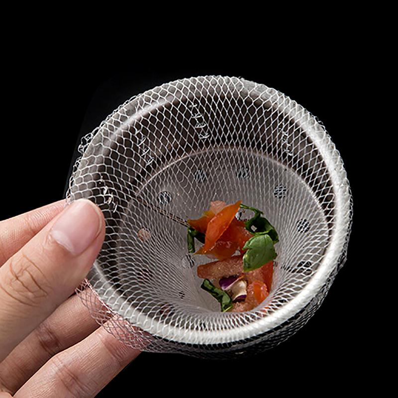 100Pcs Bathroom Shower Drain Cover Net Bag Hair Prevent Filter Sink Strainers