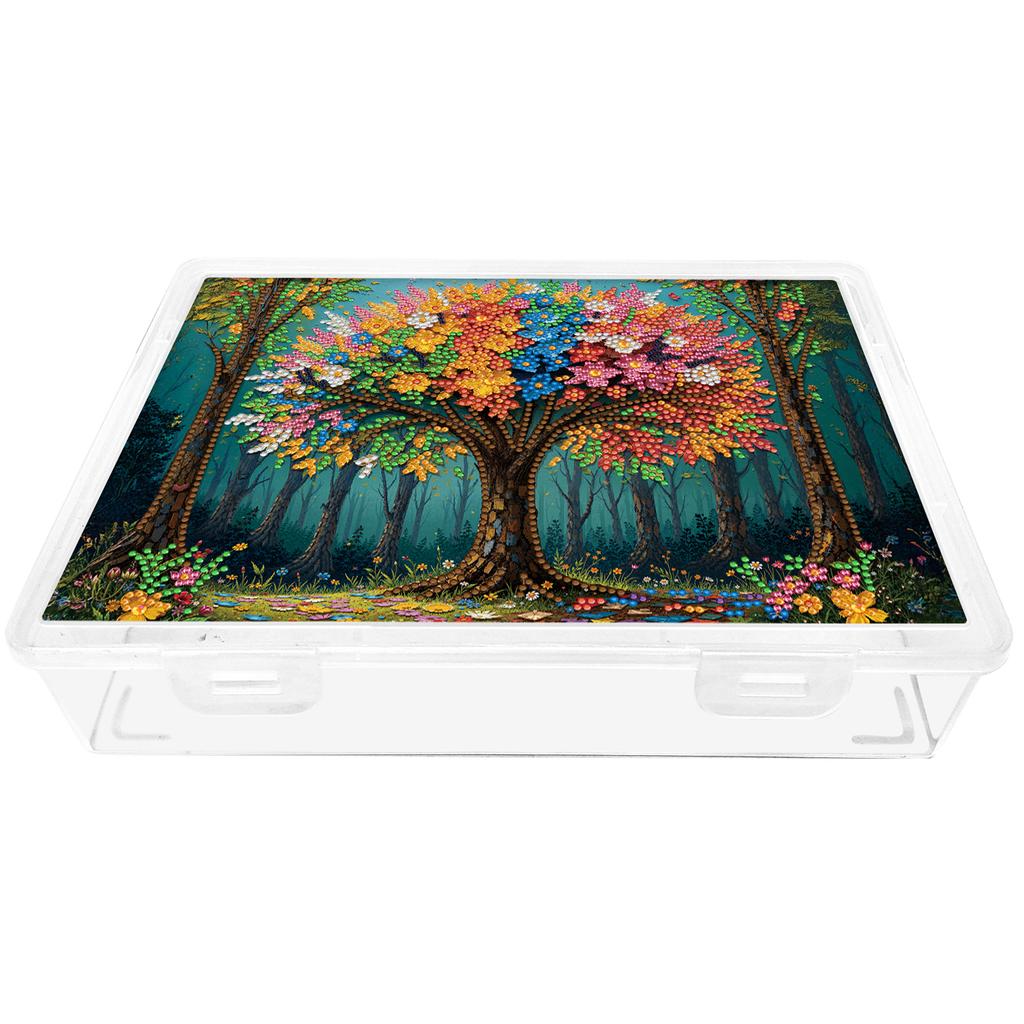 DIY Flower Plastic Large Capacity Diamond Painting Storage Box Exquisite Craft Supplies Storage Box for Home Holiday Gifts