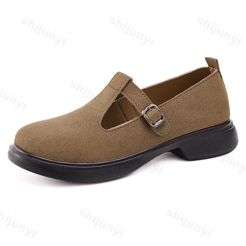 2025 Spring Antumn New Style Fashion Height Increase Shoes Casual Shoes Comfortable Non Slip Loafers Buckle Strap Women's Shoes