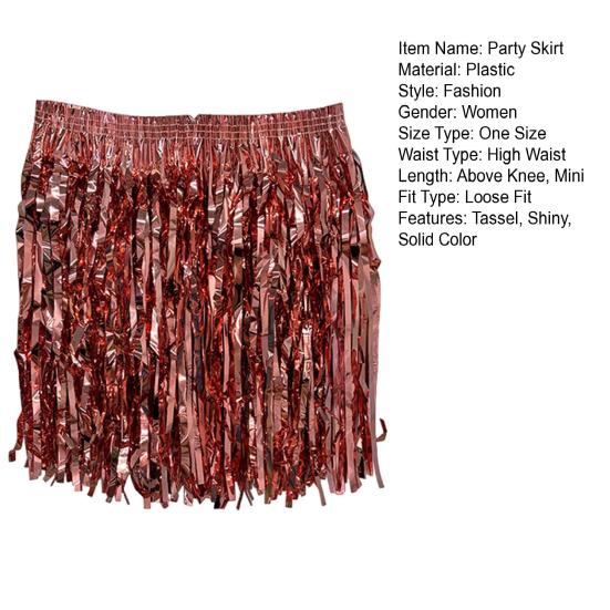 Adult Skirt Rain Fringe Tassel Party Skirt Bright Color Adjustable Curtain Mini Skirt Festival-ready Performance Skirt