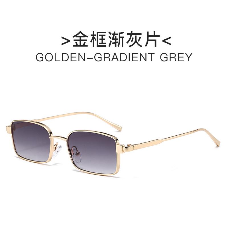 KLASSNUM Lightweight Square Metal Sunglasses UV400 Protection Gradient Lens Trendy Eyewear For Women Men Retro Style Sun Glasses