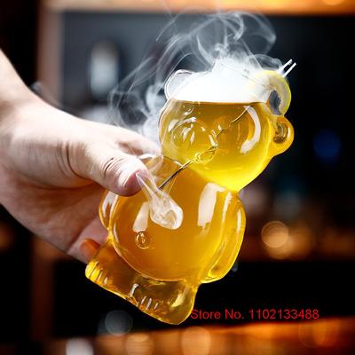 Kawaii Bär geformt Cocktail Glas Bar Restaurant beliebte Glaswaren mischen Weinglas schöne kalte Trinkbecher Saft Becher für Mädchen