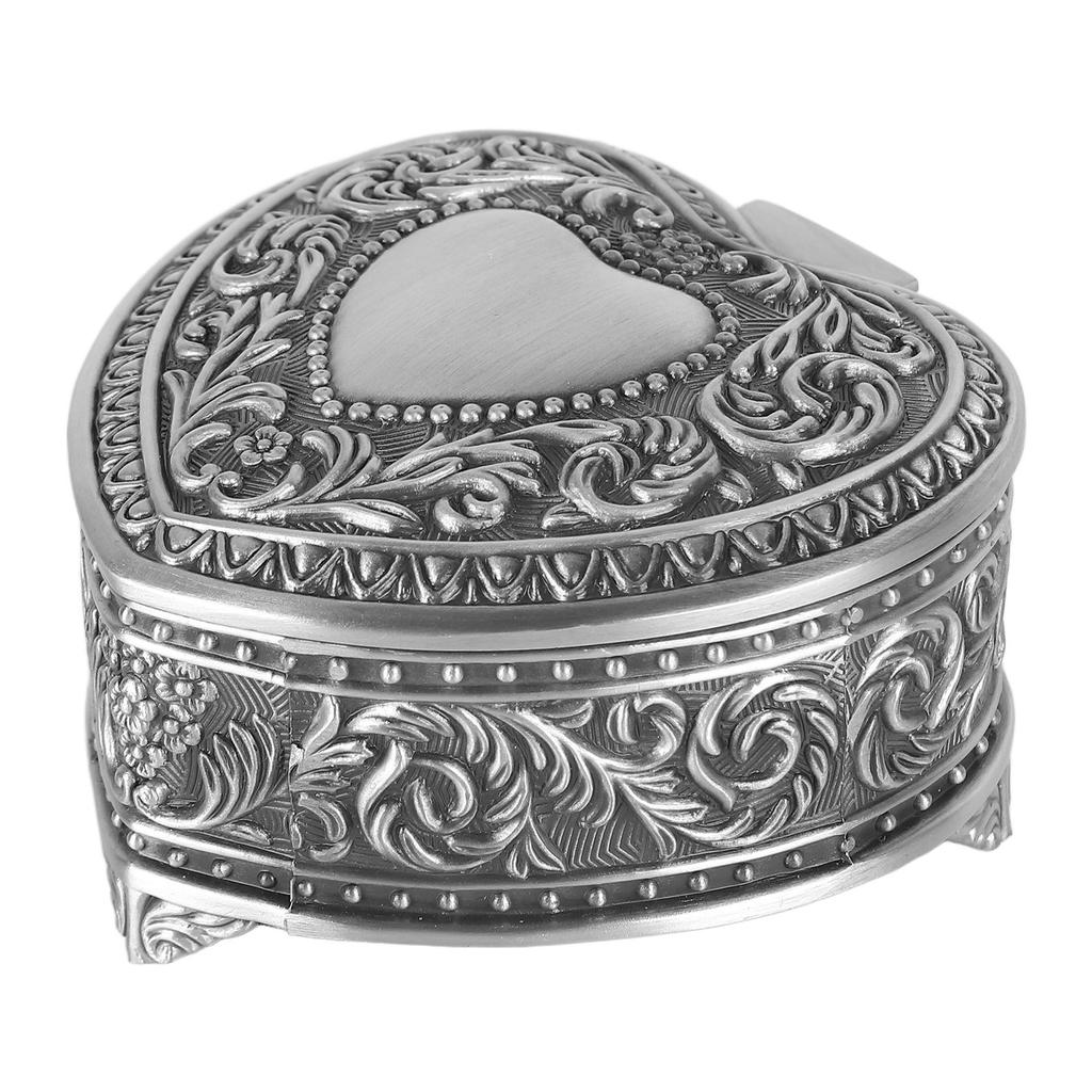 Kovová šperkovnice ve tvaru srdce Slitina Vintage krabička na drobnosti ve tvaru srdce Lehká krabička na drobnosti ve tvaru srdce pro brože, prsteny, náušnice