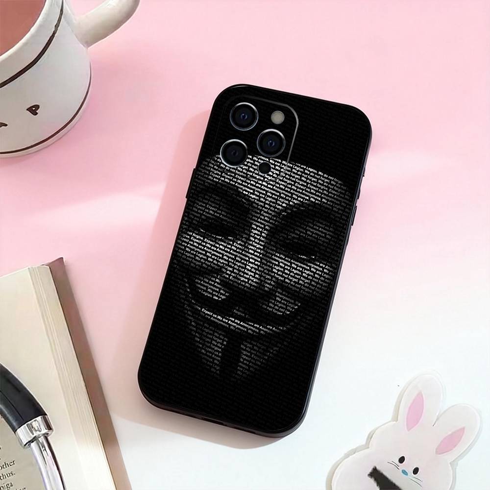 A-Anonymous Hacker   Phone Case For iPhone 17,16,15,14,13,12,11 Plus,Pro Max,Soft Silicone Black Cover