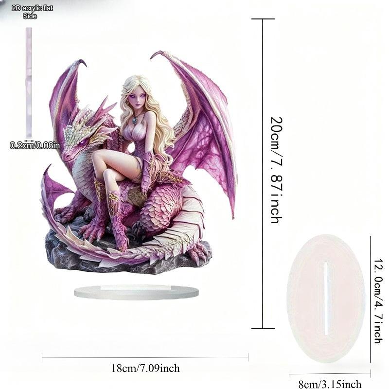Bohemian Purple Dragon Fairy Acrylic Figurine for Home Bedroom Cafe Table Ornament, Gift for Teens & Women, Christmas Decor, Nurseries