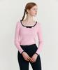 ROLAROLA Ribbon Square Neck Knit Pink
