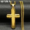 Christ Jesus Cross Pendant Necklace for Women Men Stainless Steel Gold Color Chain Necklaces Jewelry Colar Masculino NHH14S02