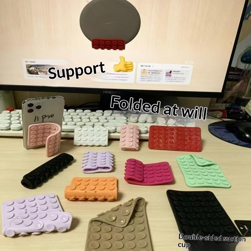 Silicone Suction Cup Phone Holder Multi-Functional Anti-Slip Mobile Fixture Pad Double Sided Detachable For Phone Tablet