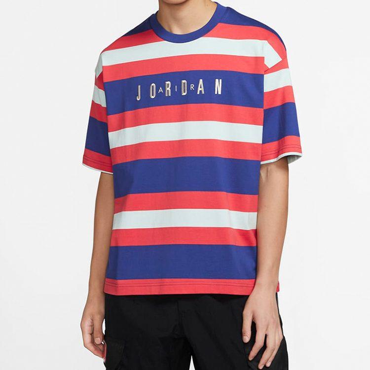 Jordan T Shirts Men's Multicolor Crew Neck Moderate Straight Fit CK9572-455