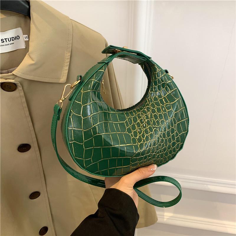 Trendy Retro Women's Crescent Shoulder Bag For Spring 2024 Fashionable Pu Leather