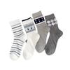 Korean Style Mid-calf Socks Grey Checkered Boneless Pile Socks New Cotton Socks  Spring Summer