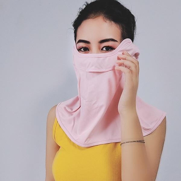 Summer Women UV Protection Face Mask Ice Silk Cooling Ear Cover Neck Guard Cycling Driving Outdoor Eye Shield Breathable