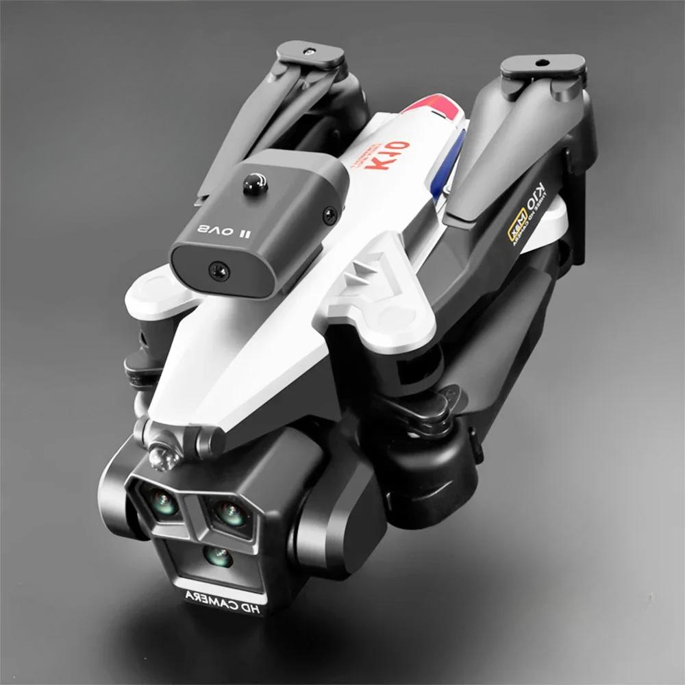 New K10 MAX Aerial Photography 4K Drone Obstacle Avoidance Three-camera Remote Control Aircraft Optical Flow Quadcopter Toy Gift