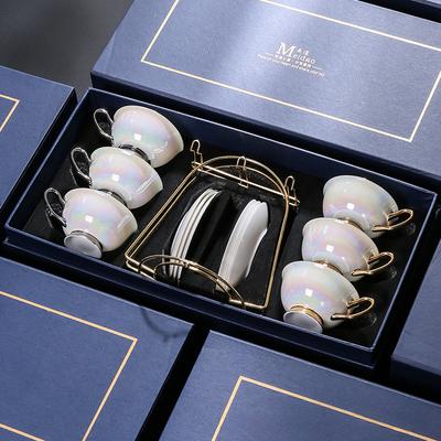 High-end Exquisite Bone China Coffee Cups for Couples Golden Galaxy Souvenir Afternoon Tea Tea Set Ceramic and Ceramic Tableware