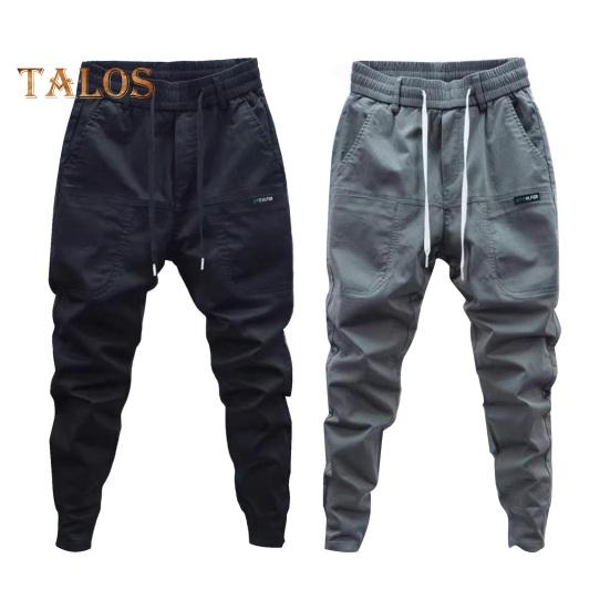 Pánské Cargo Kalhoty Volné Stahovací šňůrka na kotníky Pružný pas Jednobarevné Více kapes Fitness Streetwear Outdoor Cestování Sportovní kalhoty