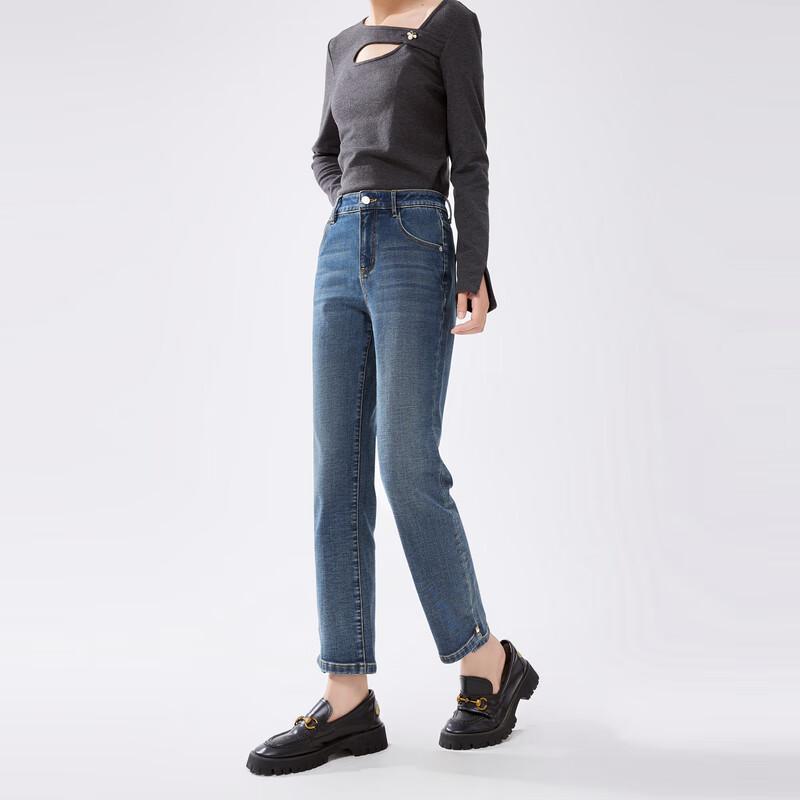 

Qiusui Yiren Women s High-Waisted Flared Cropped Jeans M