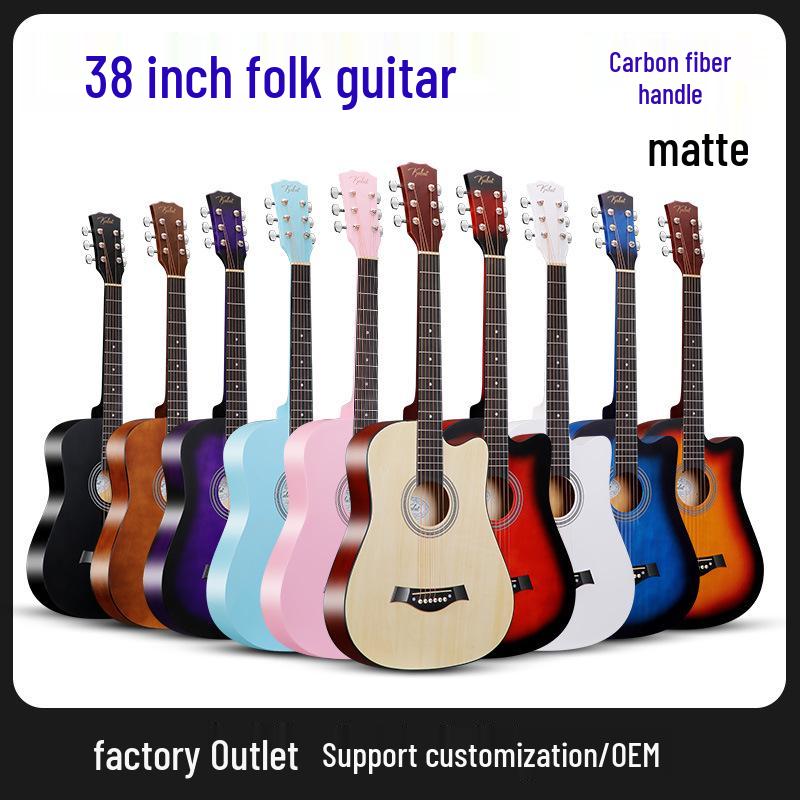 38-Inch Carbon Fiber Folk Guitar for Beginners