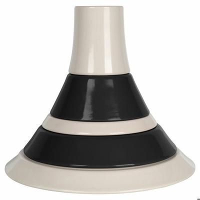Plates - Benetton - Piramide - 5 Pieces - White/Black - Dishwasher Safe