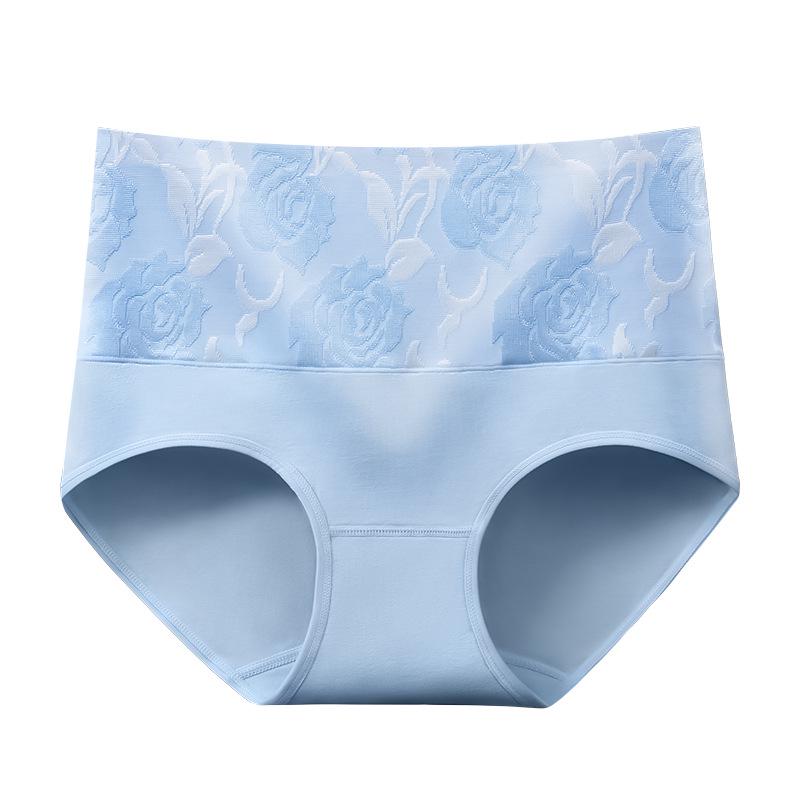 Plus Size Women's High Waist Cotton Underwear with Abdomen Control and Hip Lift - Antibacterial Crotch.