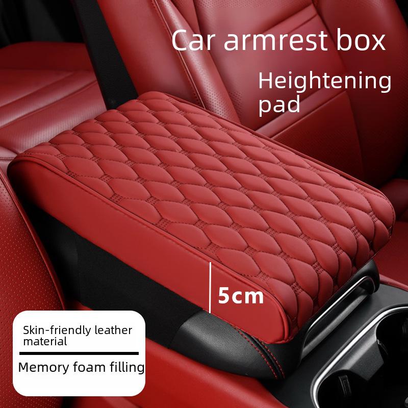 Car Armrest Pad: Leather, Universal, All-Season, Ergonomic Elbow Support Pillow.