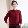 Fengxiao Women's Winter Plus Velvet High-Neck Knit Sweater