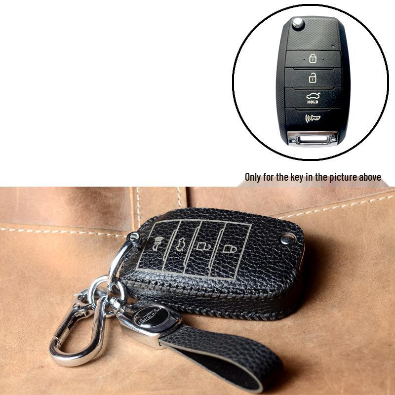 Real Leather Case for Modified Folding Keys: Compatible with Xiongbing Kia, Honda, Toyota, Iron General Remotes