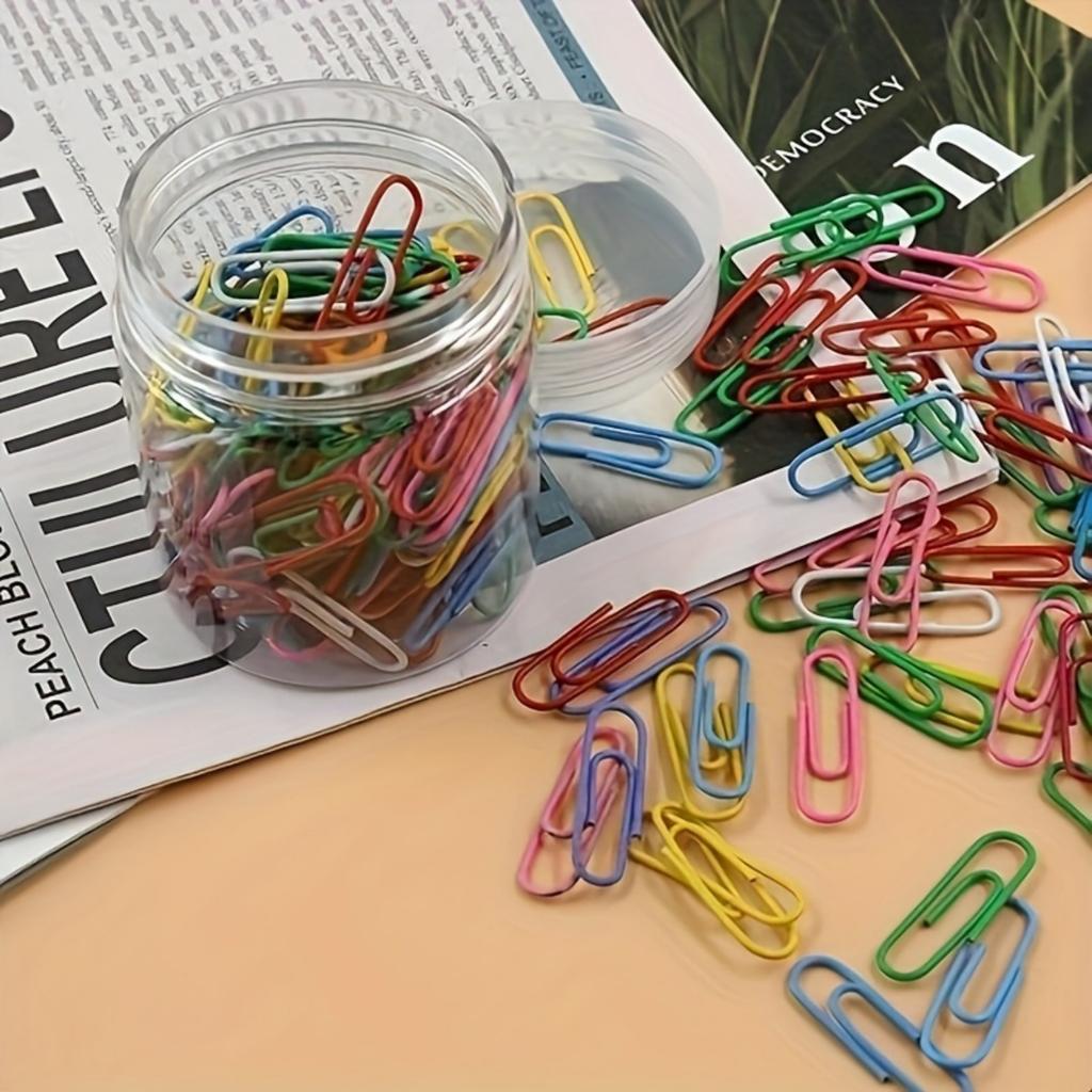 200pcs color paper clip small size, decorative paper clip office school home file organization