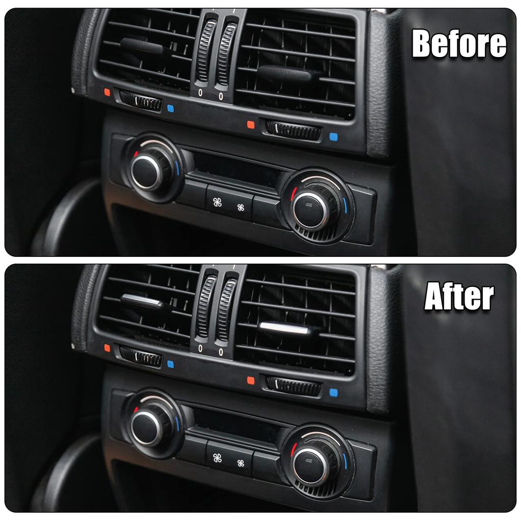 X AUTOHAUX Outlet Paddle Strip Car Front Row AC Air Vent Chrome Plated Trim