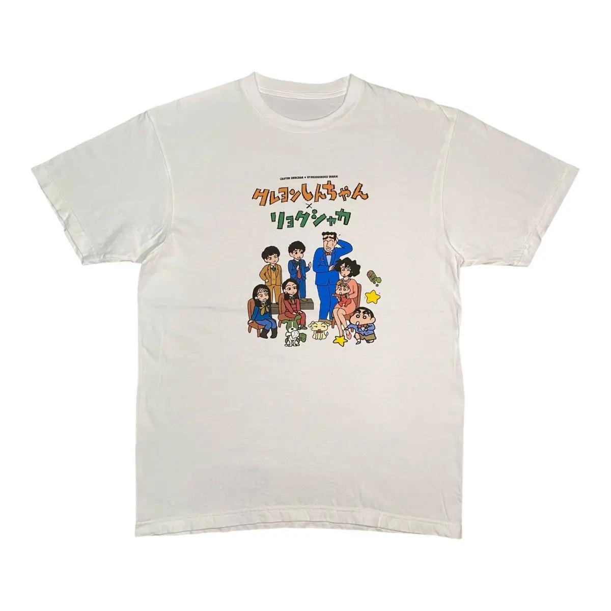 

2026 Summer Comic Form Crayon Shinchan Image 100 Cotton Printed Oversize Casual Tshirt Adult Children Parentchild Top y2k S