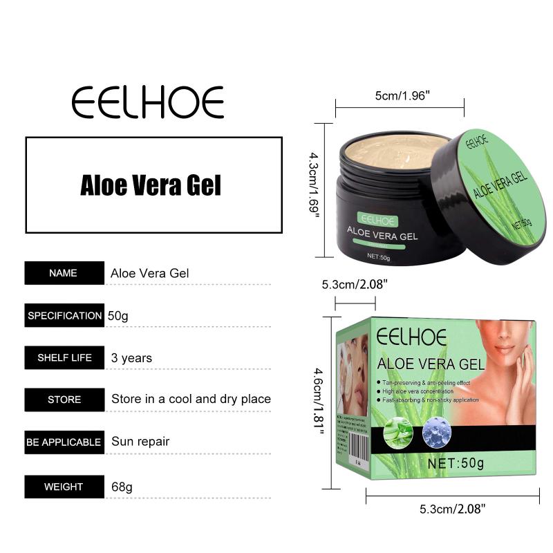 Aloe Vera Sunburn Care Gel After Sun Repair Cream for Face and Body Deep Hydration Moisturizing Sensitive Skin