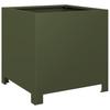 Vidaxl Garden Planters, 2 Pcs, Olive Green, 40X40X40 Cm, Steel