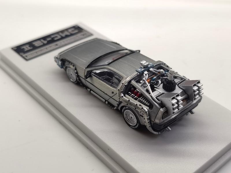 MJ 1/64 Legierung Zurück in die Zukunft Zeitmaschine DMC-12 Diecast Modellauto Klassisches Metall Präzisionsfahrzeug Sammlung Display Geschenk