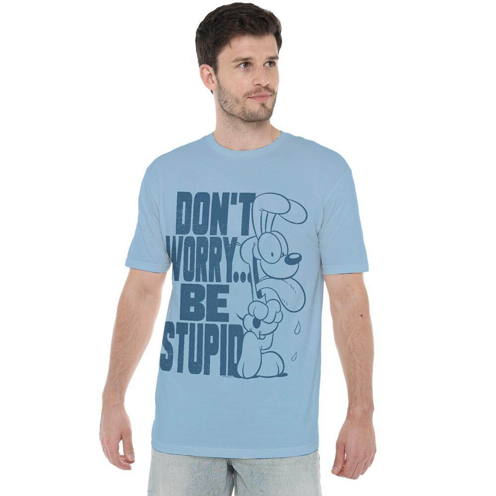 Garfield Don T Worry T-Shirt S-2XL Light Blue XXXL