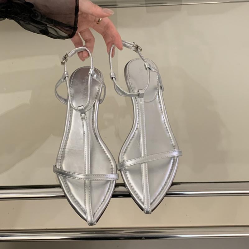 Fashion SUOJIALUN 2025 Summer New Brand Women Sandal Shoes Fashion Narrow Band Ladies Gladiator Shoes Low Wedge Heel Dress Slides Shoes