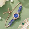 Women Rhinestone Leaf Watch Round Dial Ladies Casual Formal Dress Quartz Bracelet Wristwatch Fashion Jewelry Accessory
