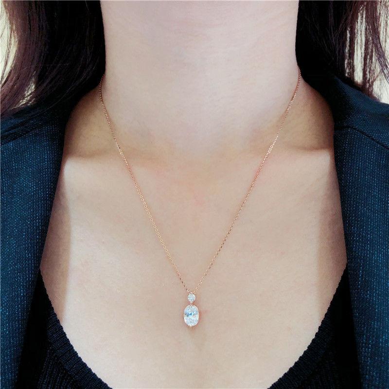 Exquisite Rose Gold Plated Russian Purple Gold Egg Surface Zircon Necklace Shining 585 Color Gold Necklace Simple Korean Version