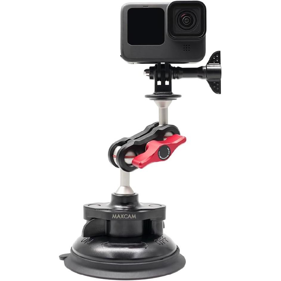 MAXCAM Aluminum Alloy Suction Cup PRO Compatible for GoPro HERO13/HERO12/HERO11/HERO10/HERO9/HERO8 Black