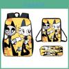 Sprunki Anime Backpack Set With Oxford Fabric And Cushioned Straps For Elementary School Kids