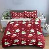 Snowman and Christmas Pattern Bedding Duvet Cover Set Duvet Cover Pillowcases  (1*Duvet Cover 2*Pillowcases, Without Duvet Insert)