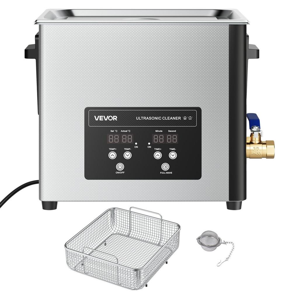 15L Ultrasonic Cleaner, Professional Ultrasonic Cleaner Machine with Cleaning Basket & Digital Display, 240W Stainless Steel 40kHz Industrial Cleaning