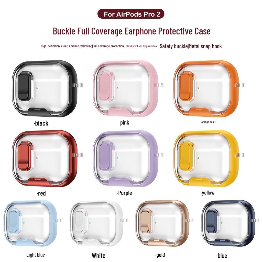 Transparent Color-Block Protective Case with Stand for AirPods Pro 2nd Gen