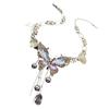 Dazzling Allover Crystal Butterfly Love Charm Necklace Moving Fringe Detailing Clavicle Chain Adjustable Neckchain