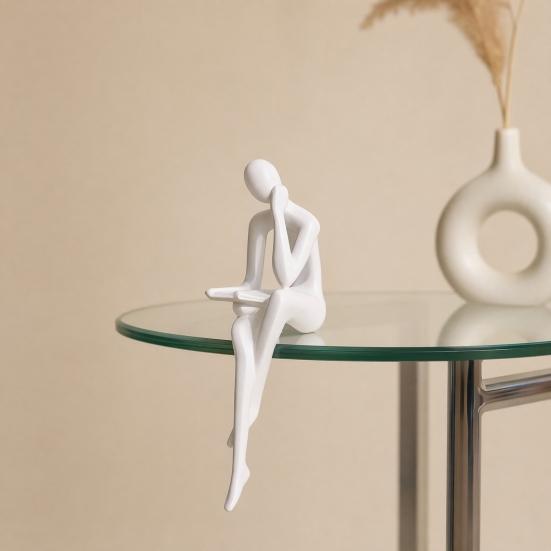 3D Printed Thinker Figurines Ornaments Minimalist Abstract Art Sculptures for Home Office Bookcase