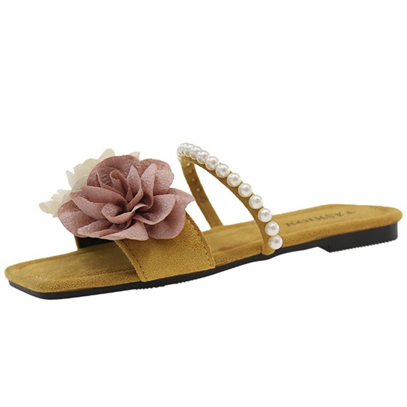 Flat-bottomed cool slippers for women's summer wear, new with skirts, seaside beach vacation flip-flops