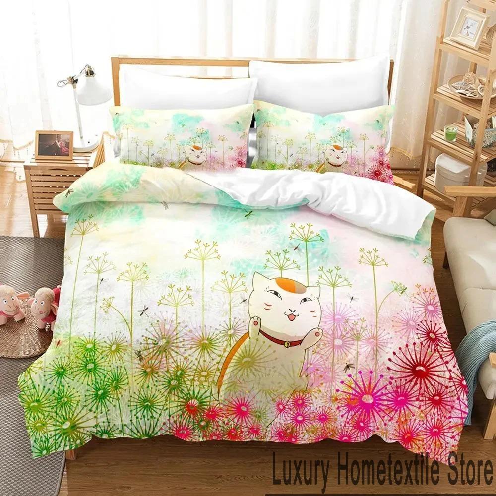 3D Print Anime Natsumes Book of Friends Bedding Set Boys Girls Twin Queen King Size Duvet Cover Pillowcase Bed Boys Adult