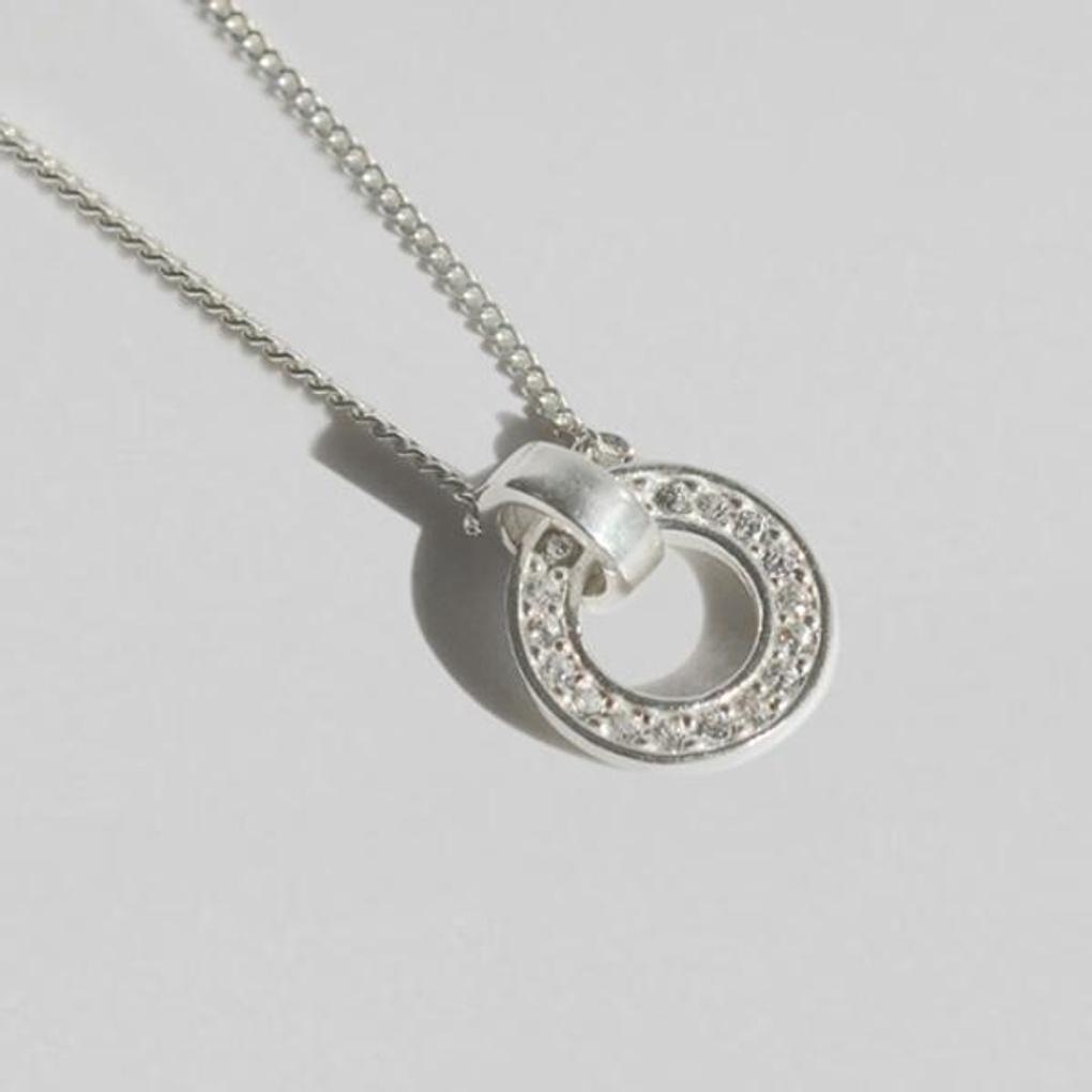 Women's Daily Accessory Round Ring Cubic Necklace